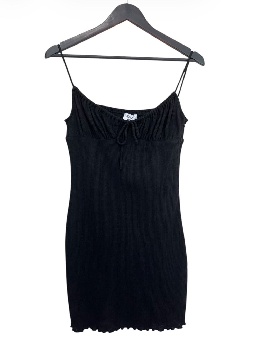 Princess Polly Black Tie Front Mini Dress - Size 4 - Picture 2 of 15
